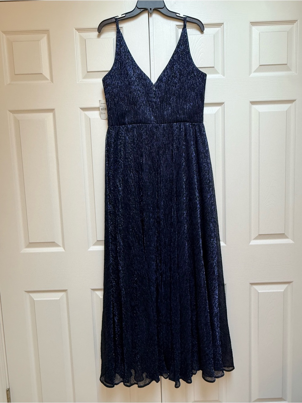Dress The Population Navy Blue Shimmer V-Neck Maxi Dress
